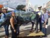 April. Here is myself with my wife Marcia at the rear of our bull. At the head is Michelle Turner who organized the event and in front is Monica Goodwin Turner the artist who painted the bull. Let me know if you need anything else. Thanks photo credit to Cary Lightsey