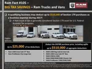 Big Tax Savings &#8211; Ram Trucks and Vans